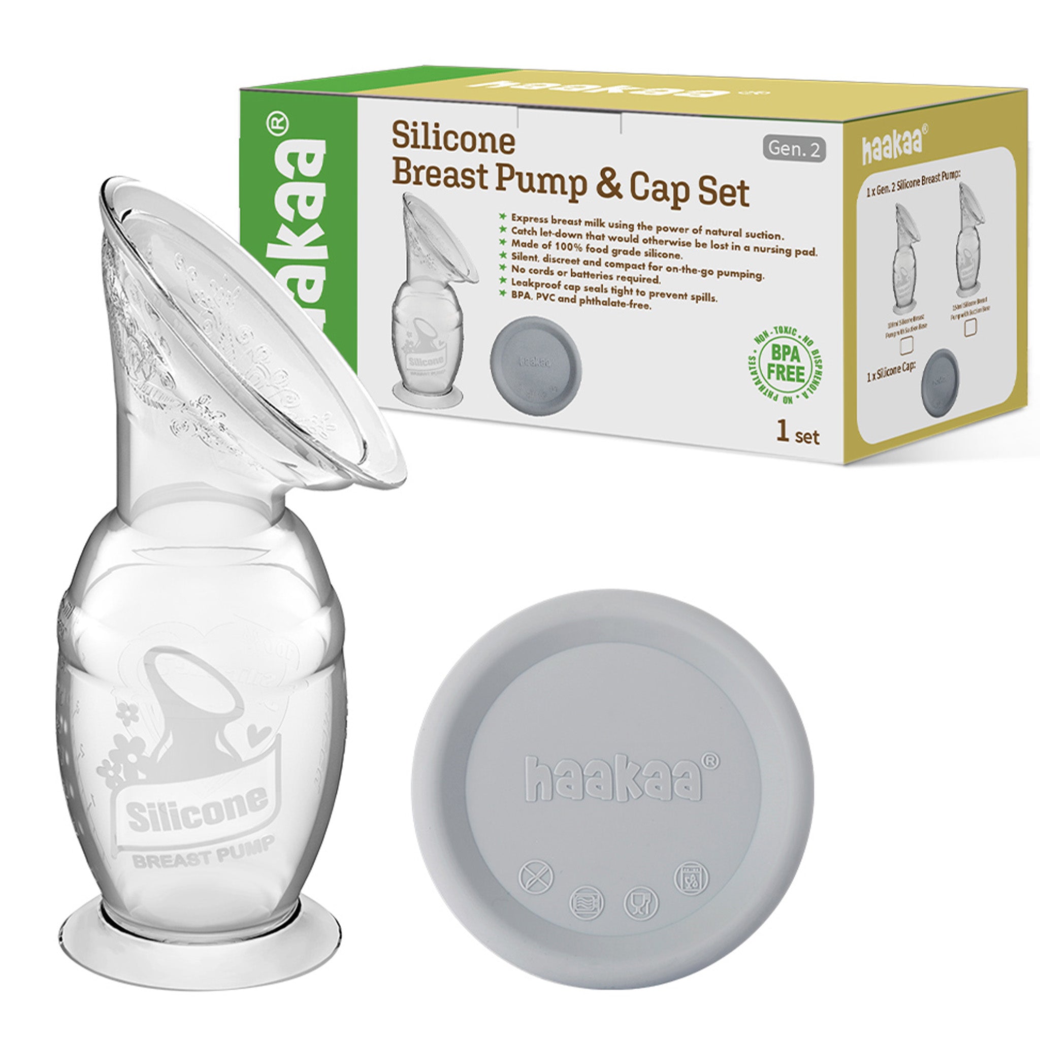 Haakaa Gen 2 Silicone Breast Pump & Cap