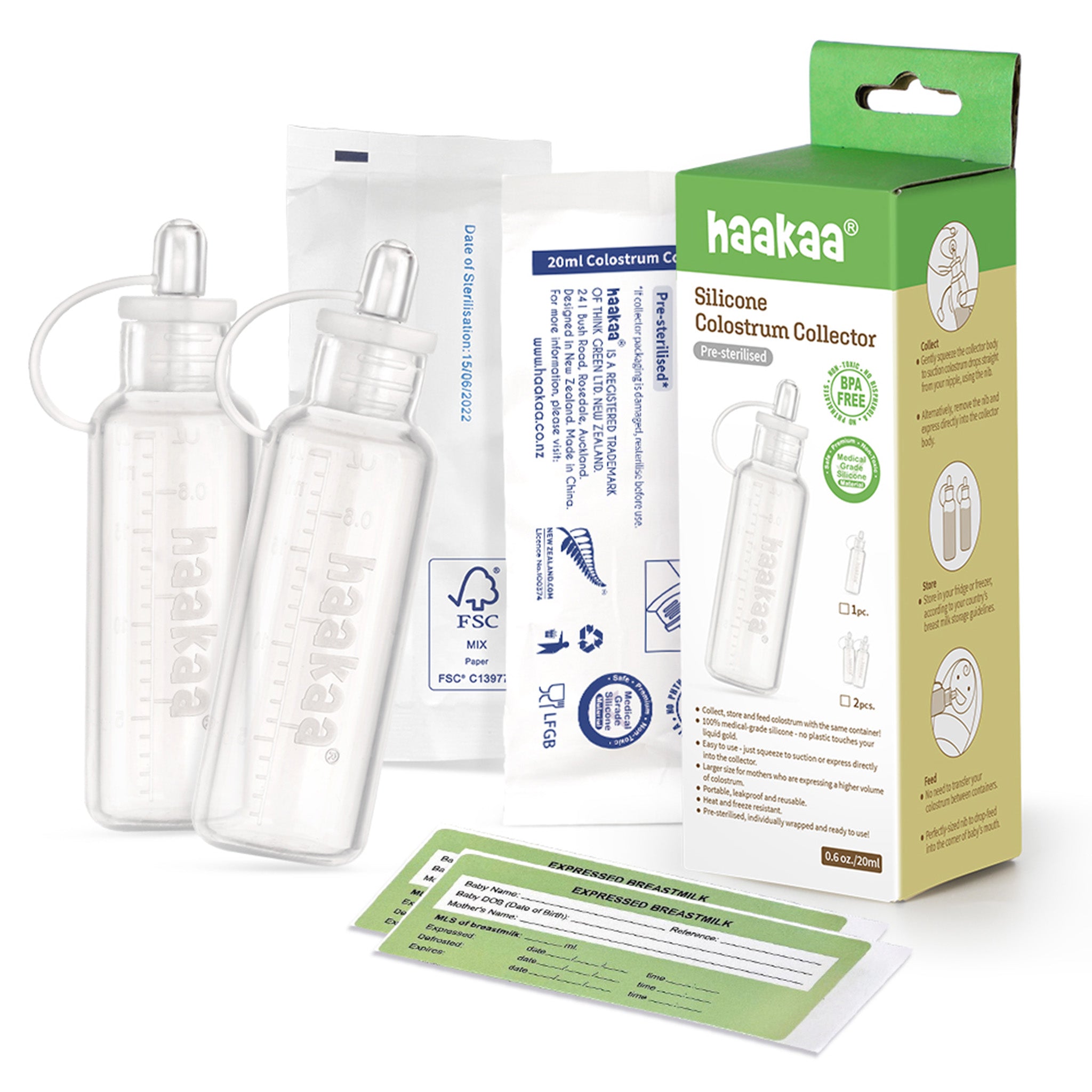 Haakaa Silicone Colostrum Collector Set Pre Sterilised