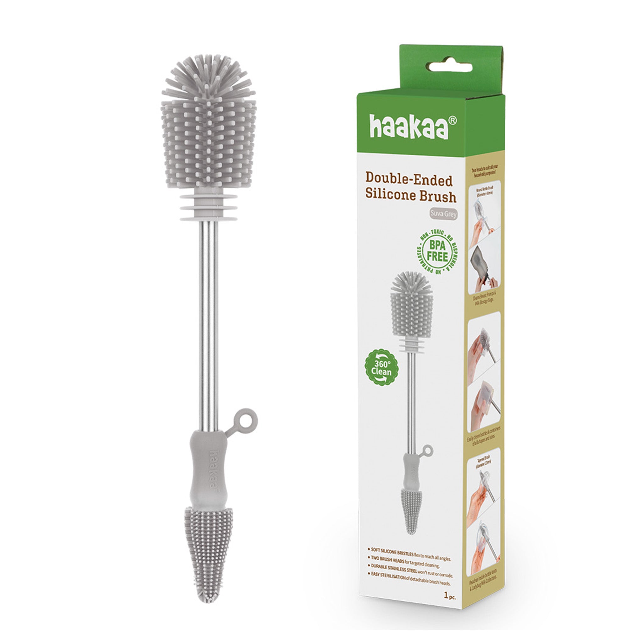 Haakaa Silicone Double-Ended Bottle Brush