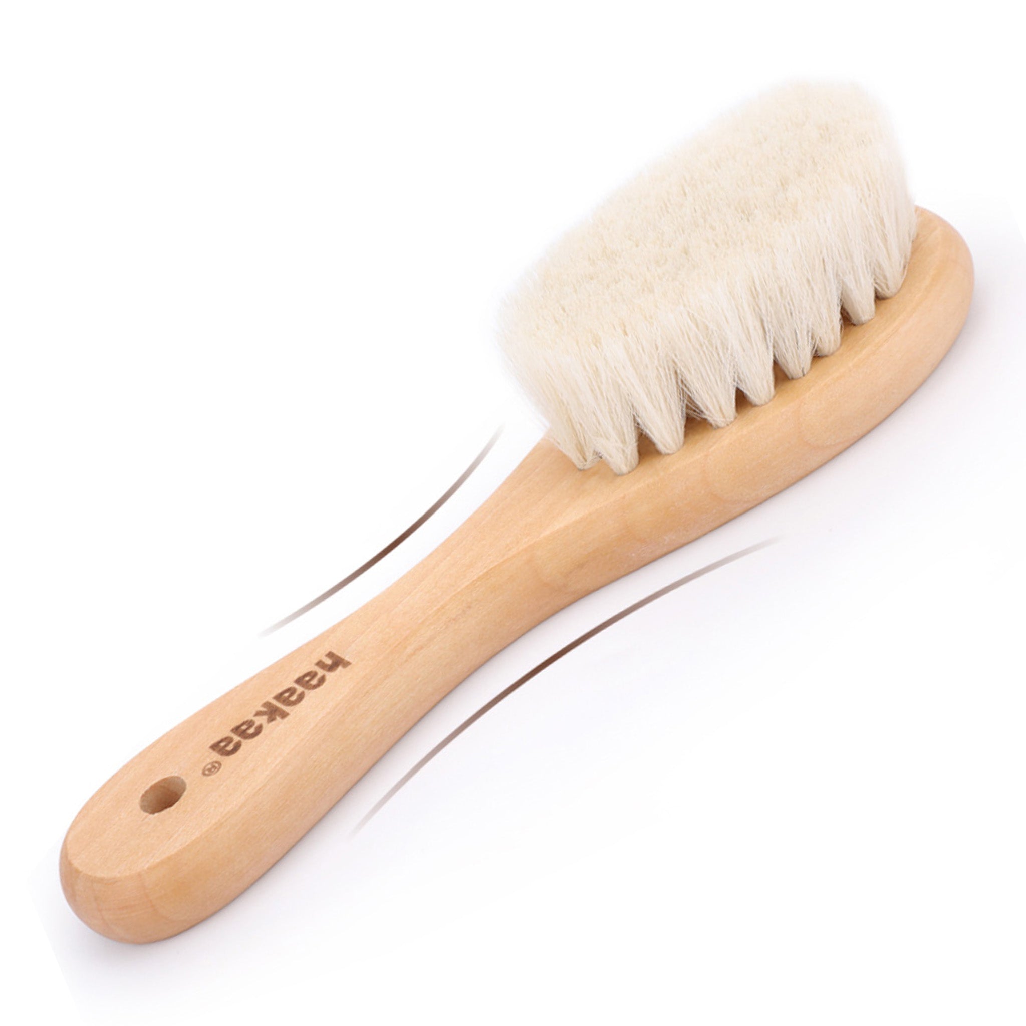 Haakaa Goat Wool Wooden Baby Hair Brush & Comb Set