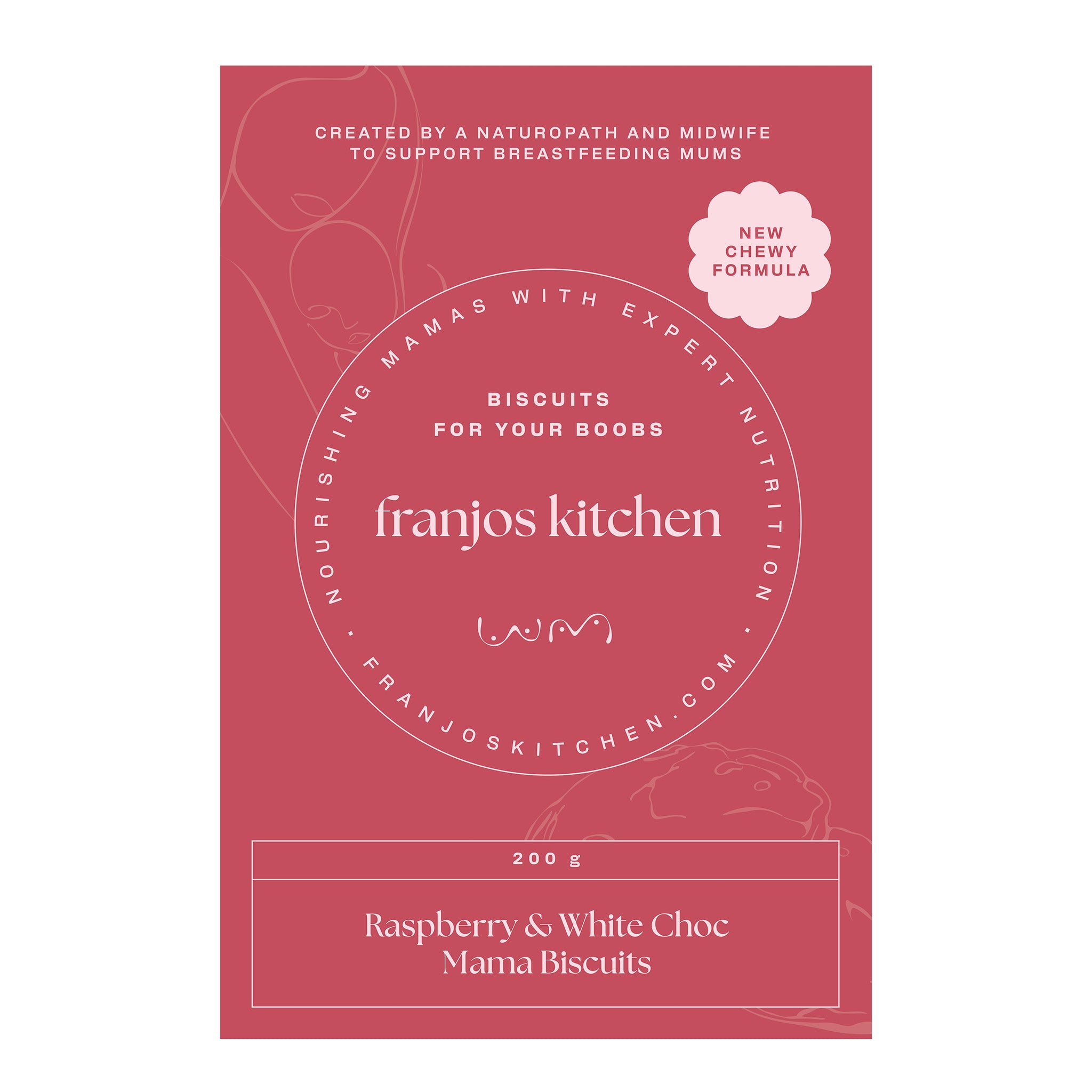Franjo's Kitchen Raspberry & White Choc Mama Biscuits