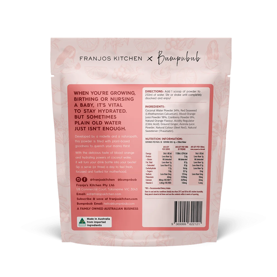 Franjos Motherhood Hydration Powder - Blood Orange  150g