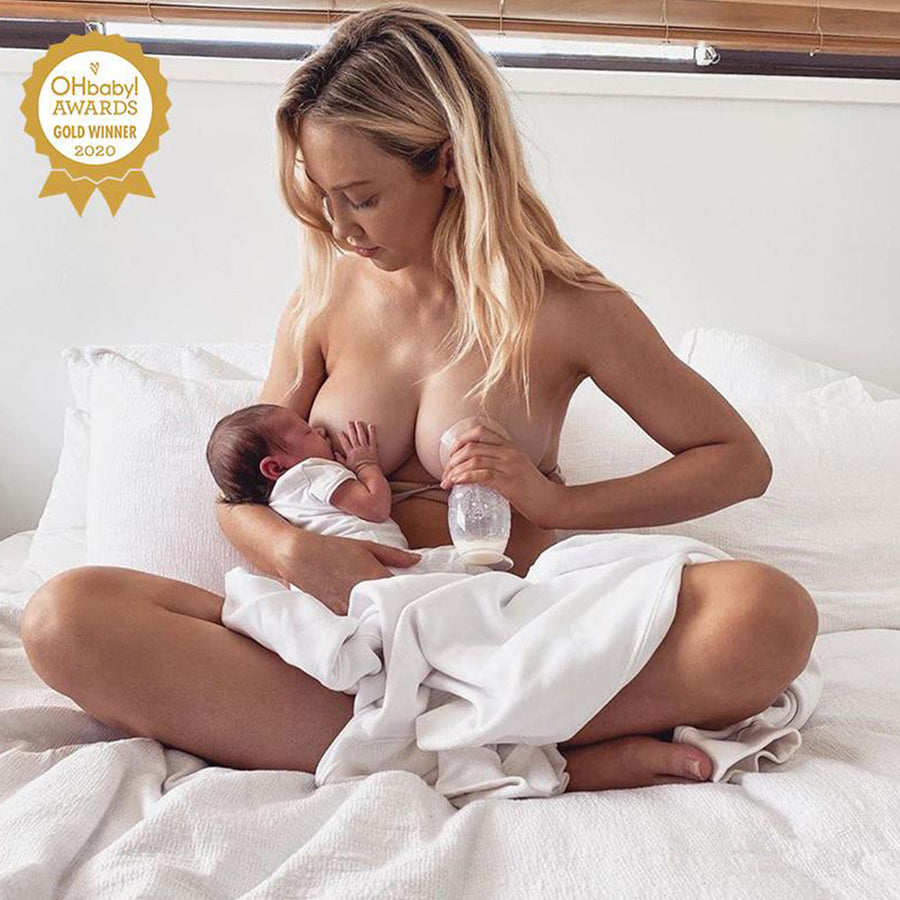 Haakaa 150ml Silicone Breast Pump & Flower Stopper Pack - Pink CLEARANCE