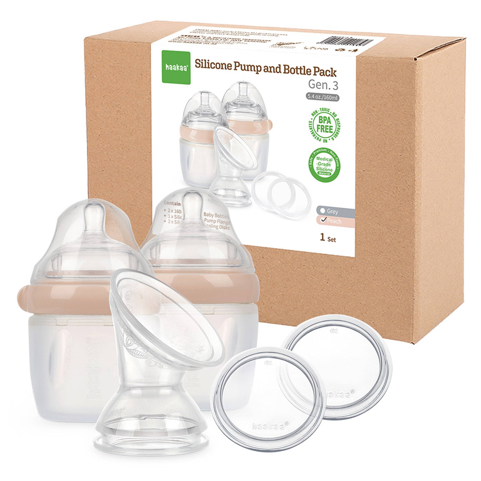Haakaa Generation 3 Silicone Pump and Bottle Pack- CLEARANCE
