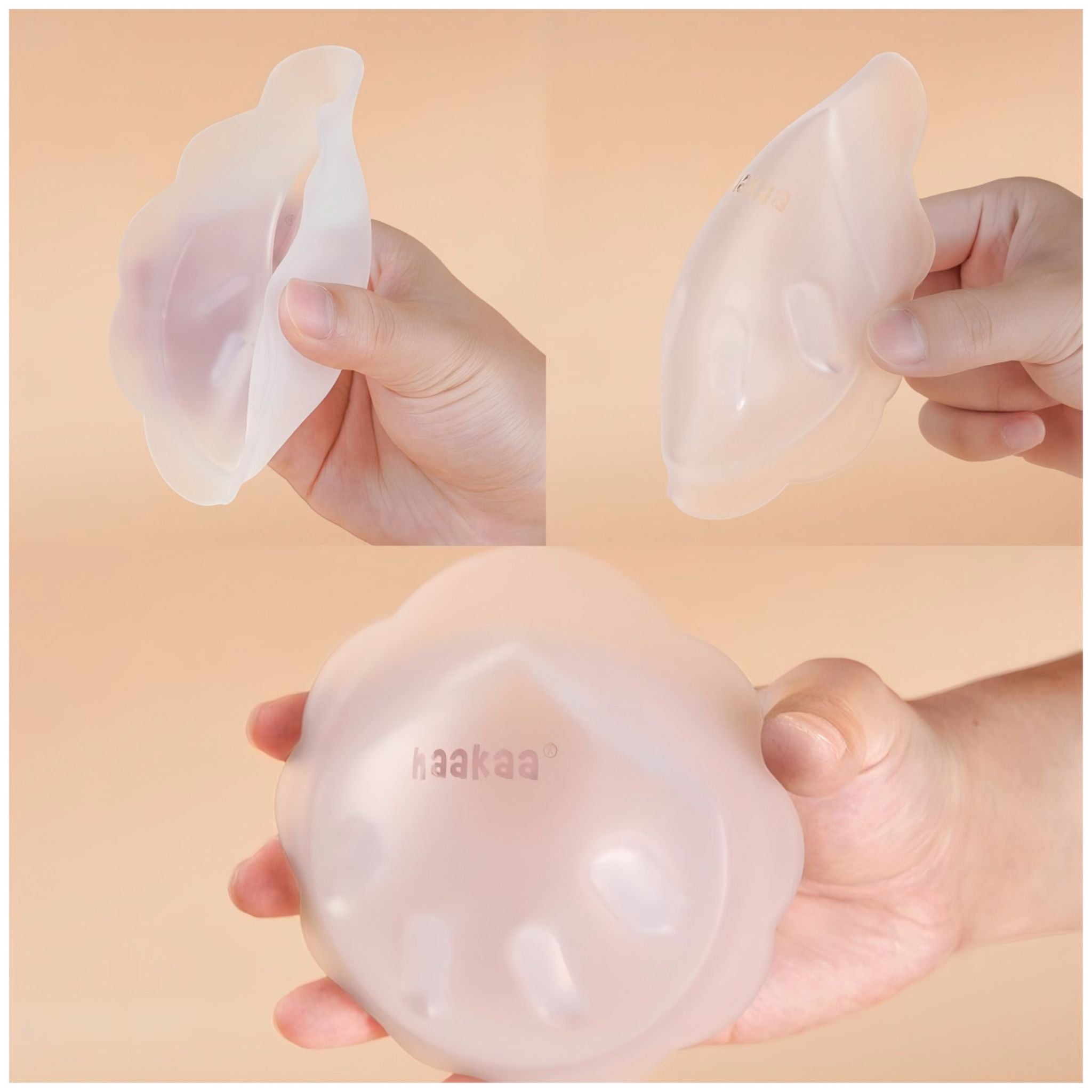 Haakaa Petal Soft Silicone Milk Collector Side Profile Clear Angle