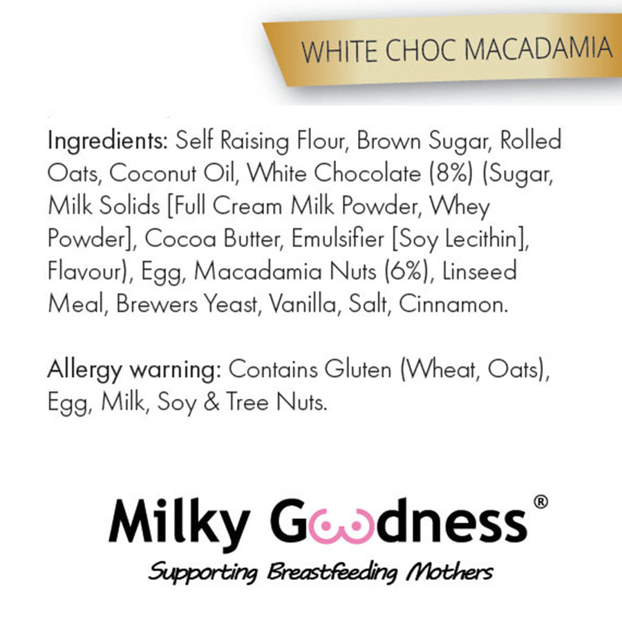 Milky Goodness White Chocolate Chip & Macadamia Lactation Cookies