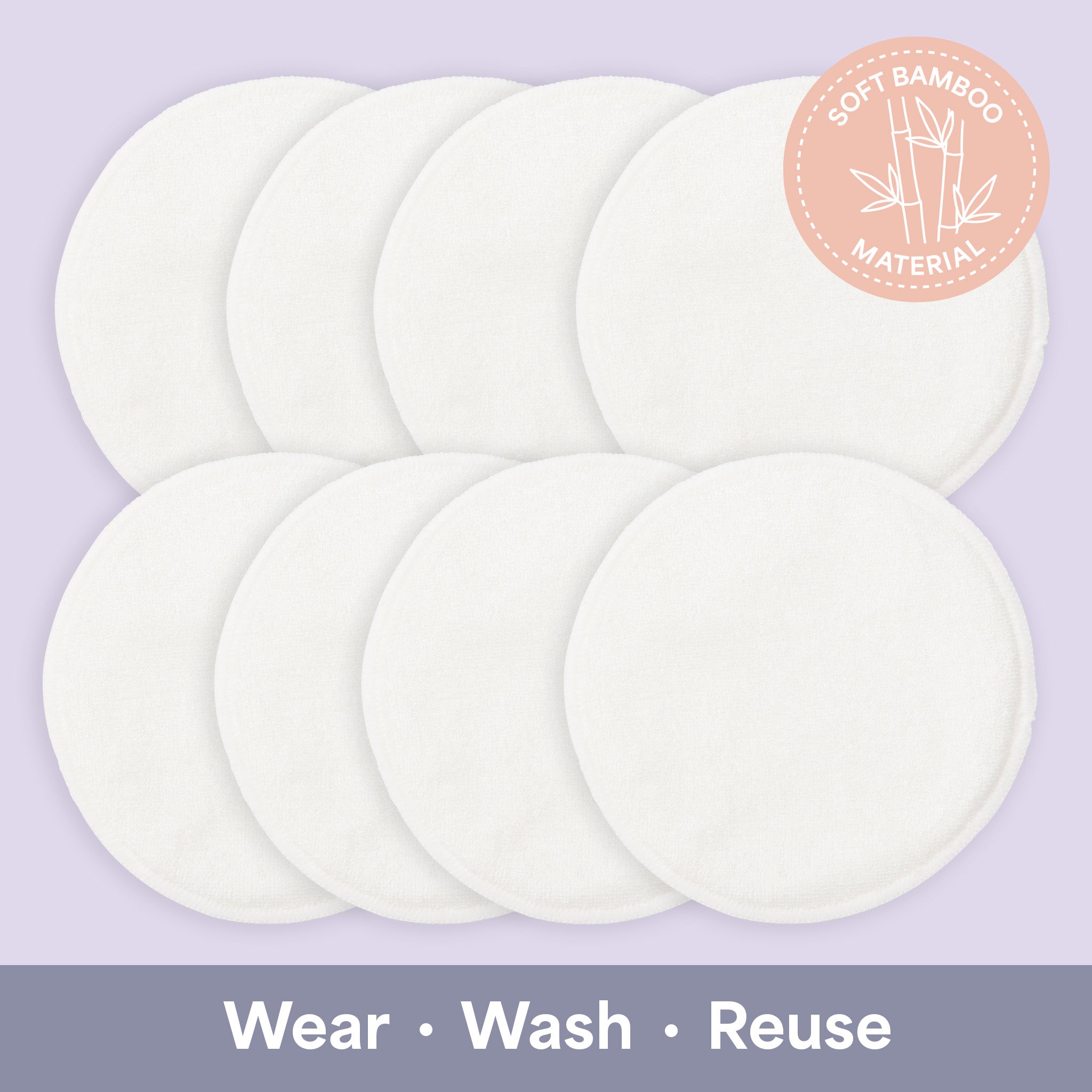Lactivate® Reusable Mixed White Nursing Pads- 8pk