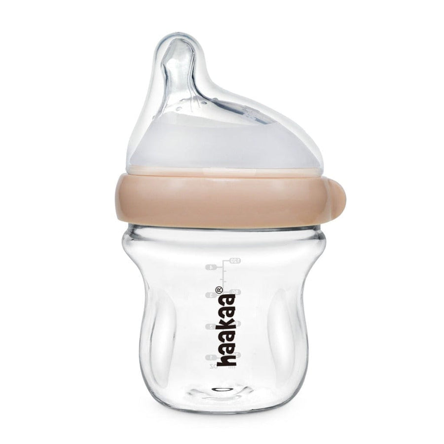 Haakaa Milkbar Breastpumps 120ml - Slow Teat / Peach Haakaa Glass Baby Bottle
