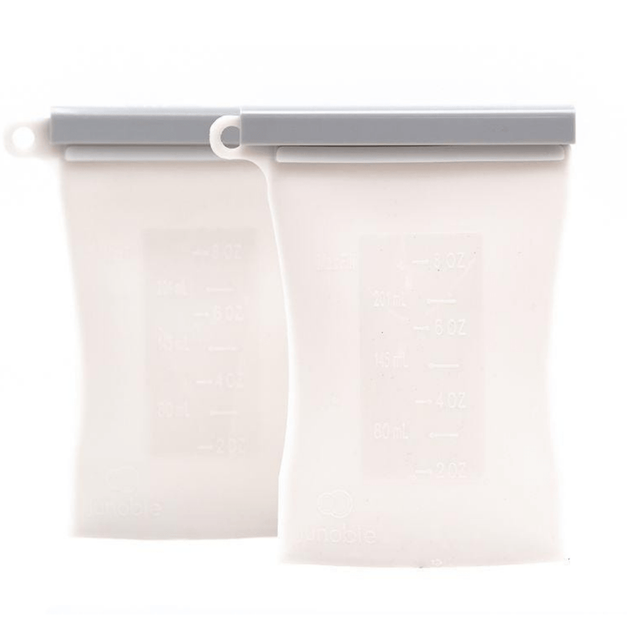 Junobie Breastmilk Storage Junobie Reusable Silicone Breastmilk Storage Bags- 2pk (Grey)